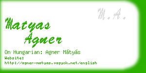 matyas agner business card
